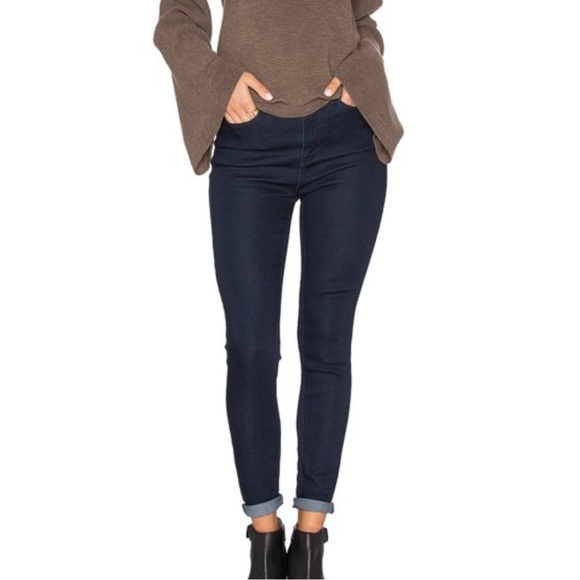 Free People Denim - Free People Cyndi High Rise Skinny Navy Blue Dark Wash Denim Jeans size 29 | 8